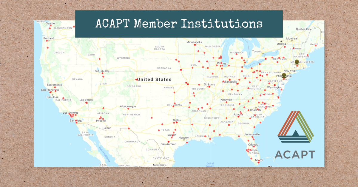 ACAPT member DPT educational institution map